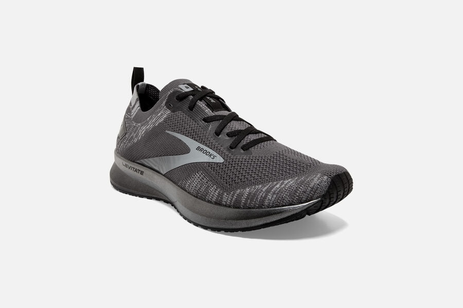 Brooks Levitate 4 Road Running Shoes Mens - Black/Grey - AZYHS-7468